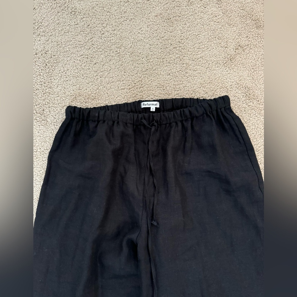 Reformation Olina black linen pants